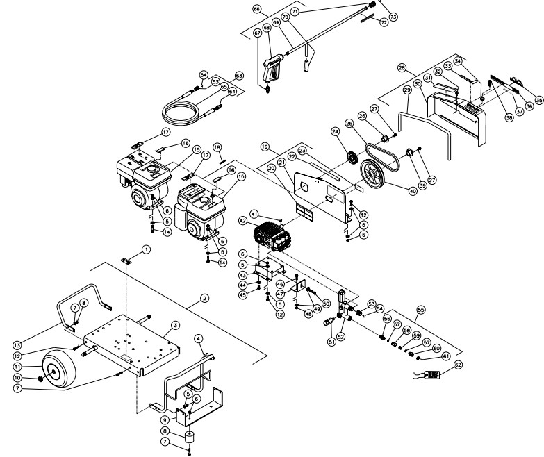 MITM CW-2003-3MGH pressure washer parts and manual